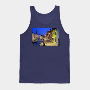 Night falling on Burano island - Venice Tank Top